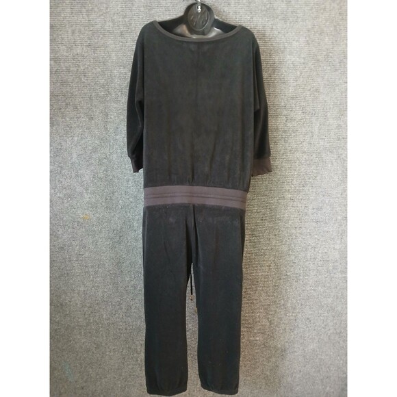 Juicy Couture Jumpsuit Vintage Y2K Black Terrycloth 3/4 Sleeve Women's Size M - Picture 8 of 10